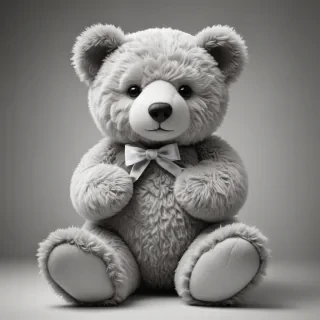 teddy bear clipart black and white