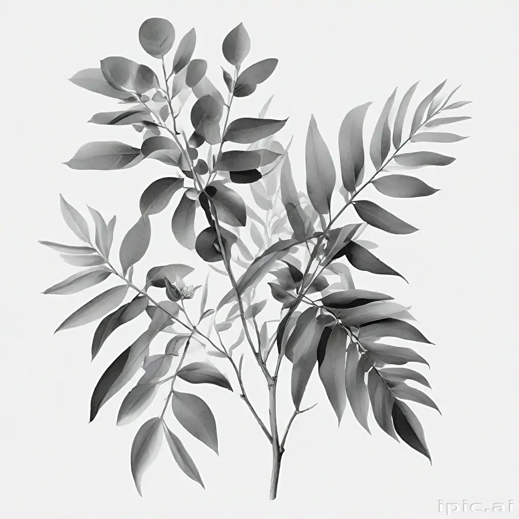 eucalyptus clipart black and white