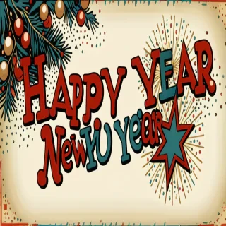 happy new year vintage