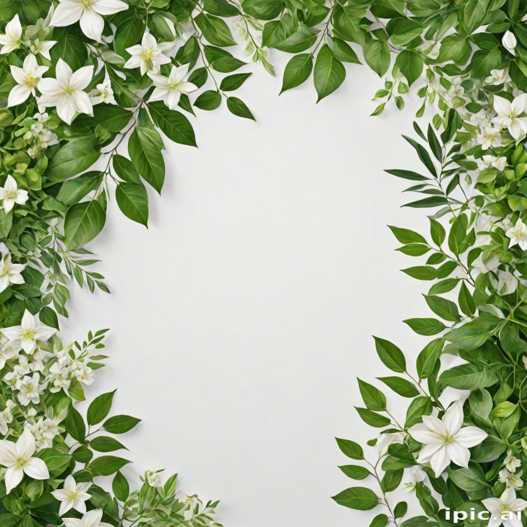 white and greenery background