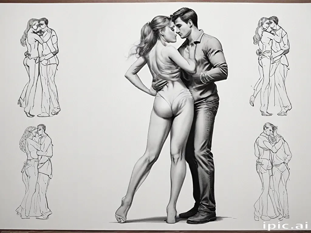 couples drawing poses