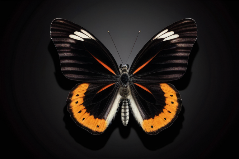A Close-Up View of a Stunning Black and Orange Butterfly Displaying ...