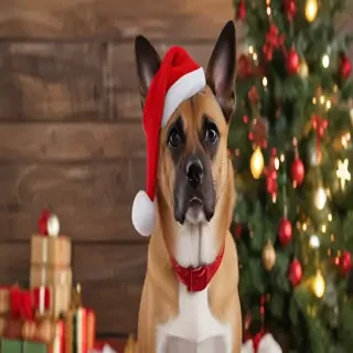 dog christmas background