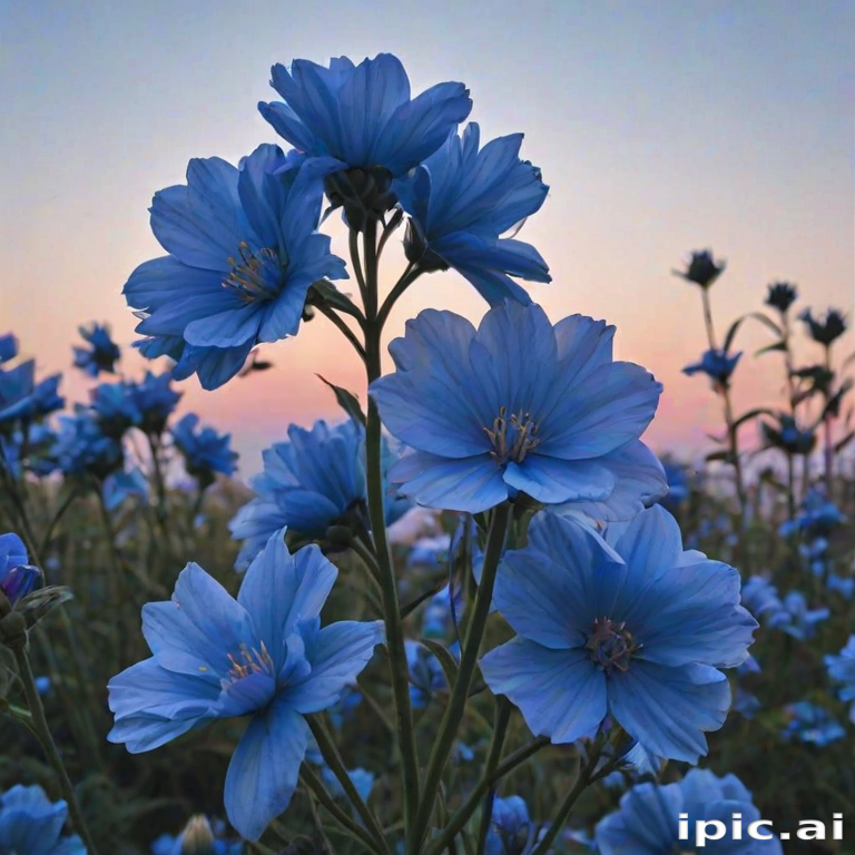 aesthetic blue flowers