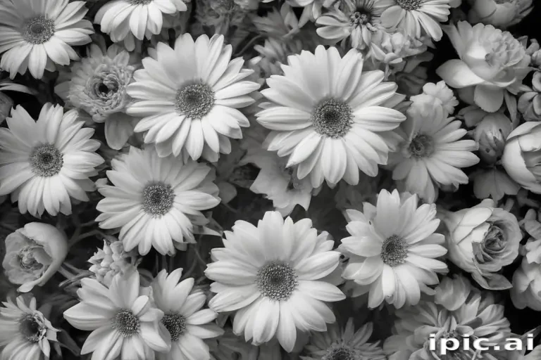 flower images black and white