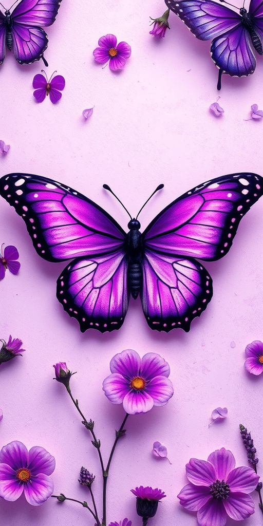 purple butterfly wallpaper aesthetic