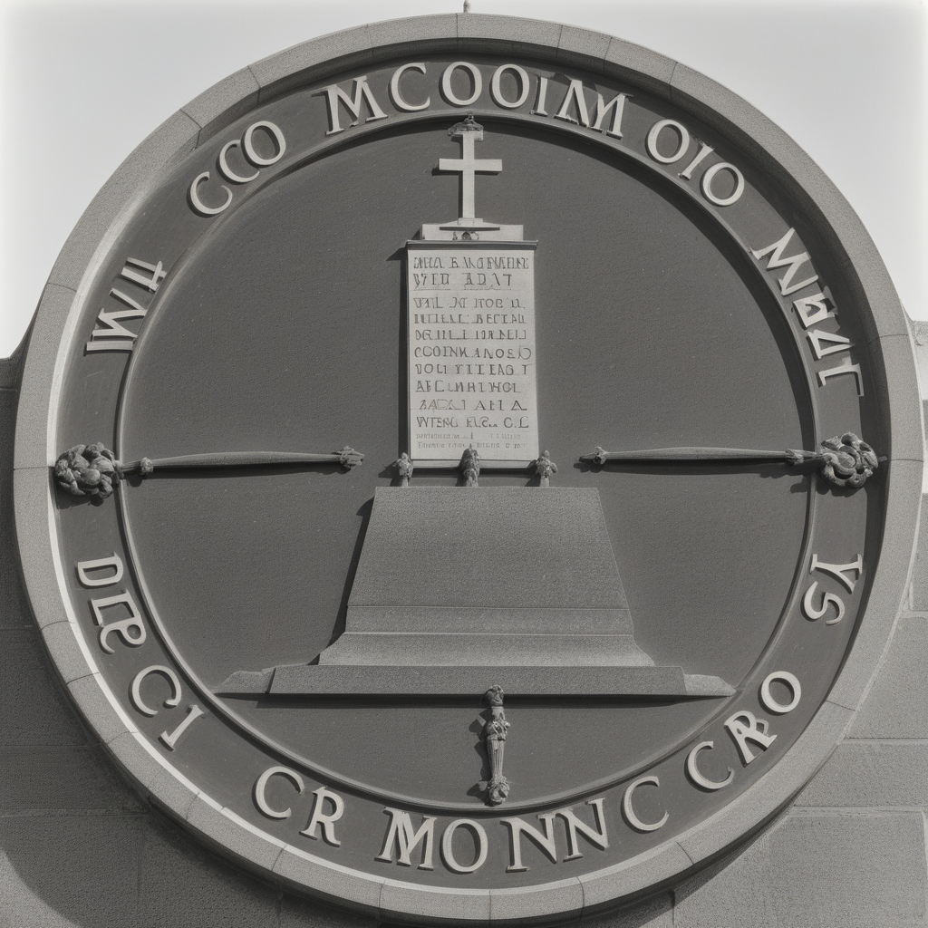 Historic Monument Featuring a Cross and Inscription on a Bell
