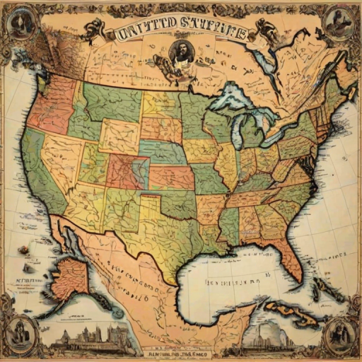 map of united states with states