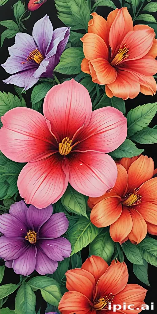 flower color drawings