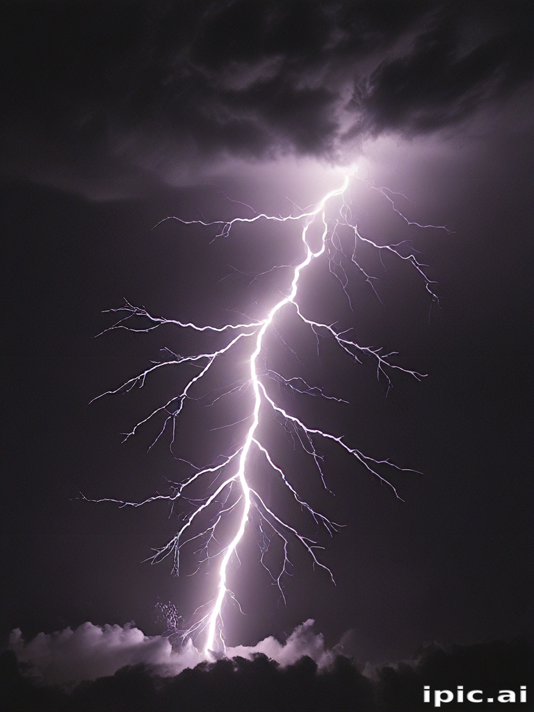 Striking Display of Nature's Power: A Dramatic Lightning Bolt ...