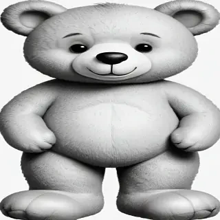 teddy bear clipart black and white