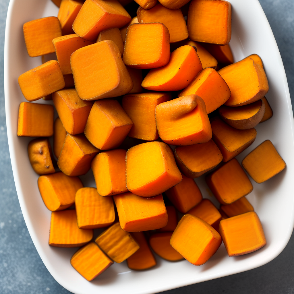 air fried sweet potato cubes