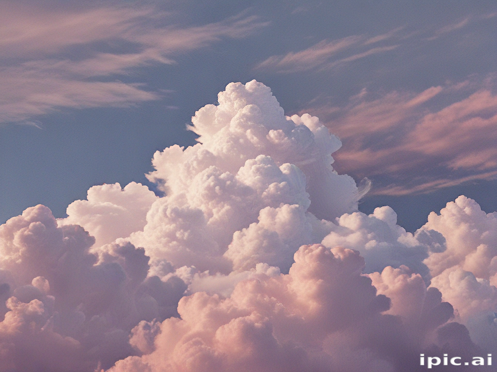 Majestic Cotton Candy Clouds Glowing Softly Under a Beautiful Sunset Sky