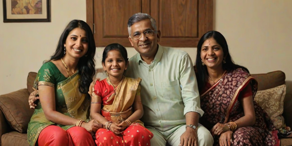 happy indian family
