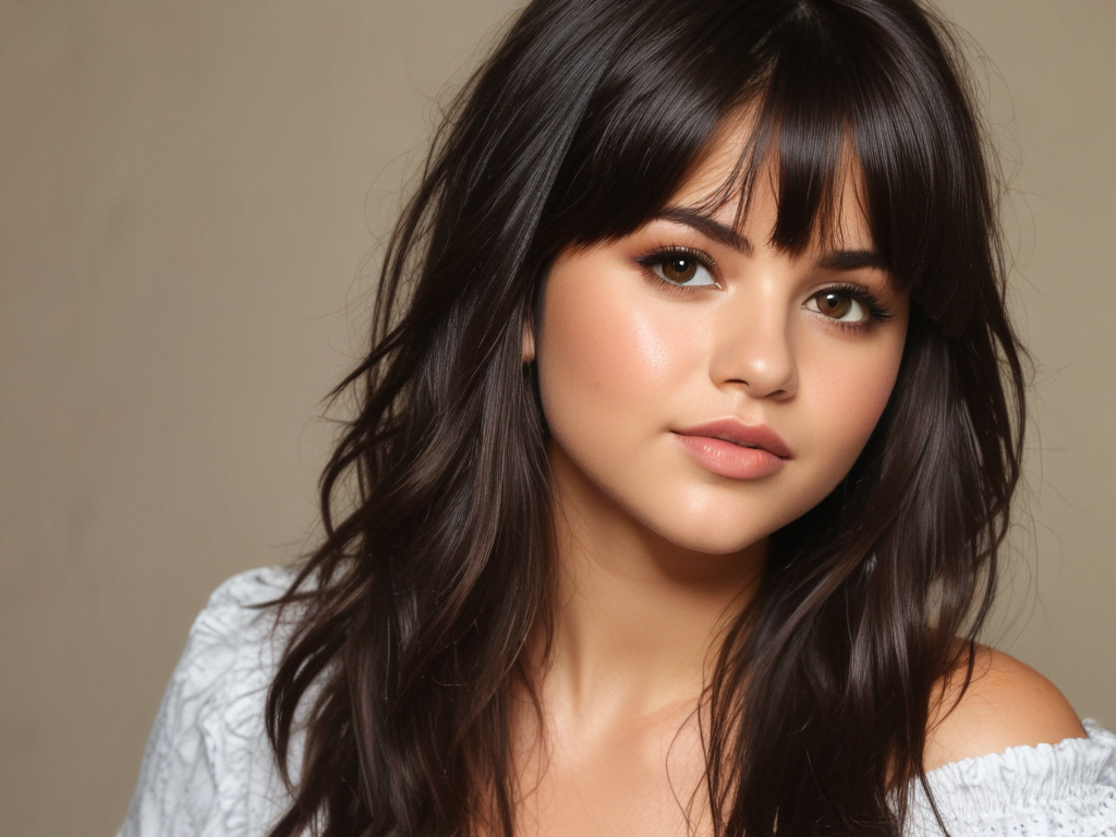 selena gomez with bangs