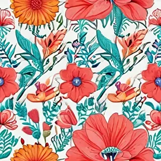 color drawing flowers