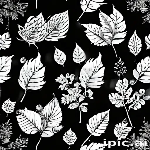 leaves clip art black and white