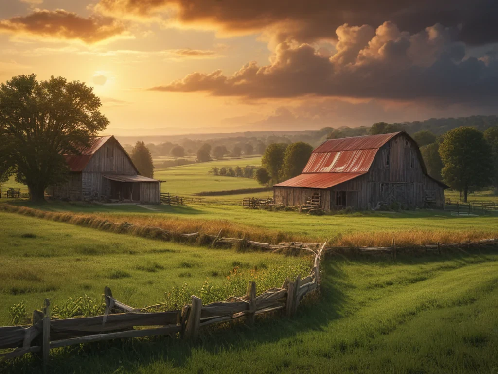 background of a farm