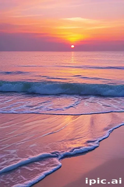 pink beach sunset