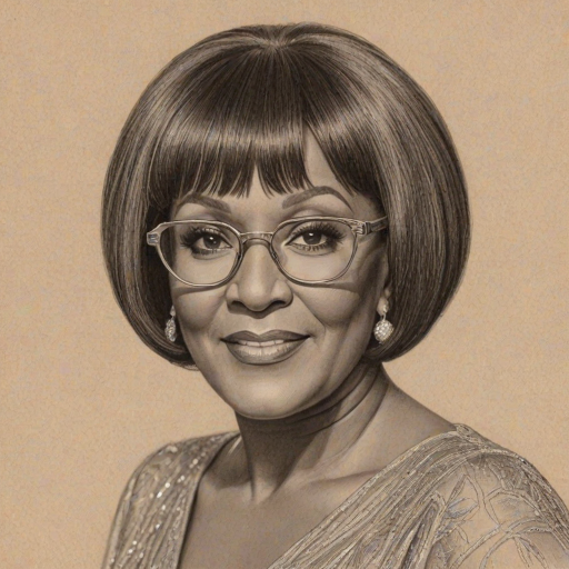 Bewitching Patti LaBelle, pencil sketch, portrait of Beauteous woman 1925s in glasses, hair style beatnik, outline, clear lines, fine lines, 8k