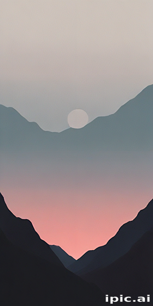 Serene Sunset Over Majestic Mountains with Soft Pastel Sky Colors