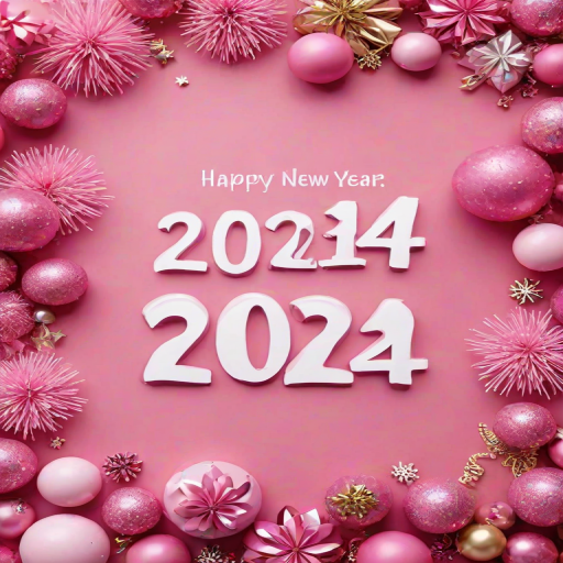 pink happy new year 2024