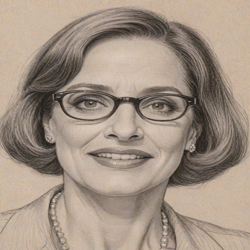 Radiant Patti LuPone, pencil sketch, portrait of Delightful woman 1941s in glasses, hair style beatnik, outline, clear lines, fine lines, 8k