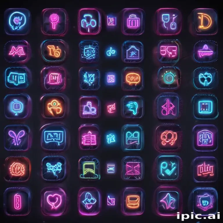 neon app icons