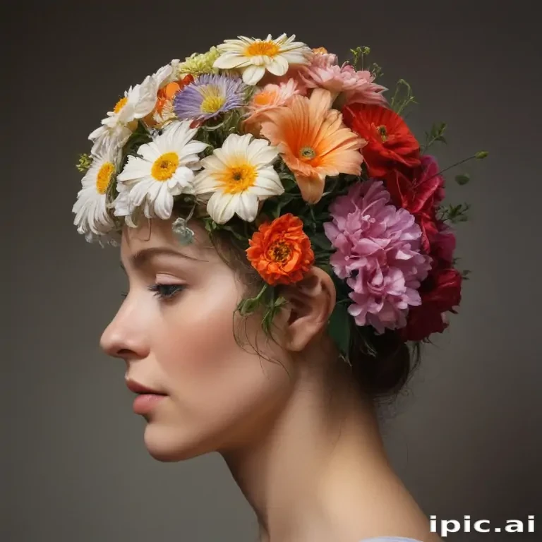 half brain half flowers