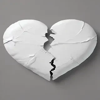 white broken heart