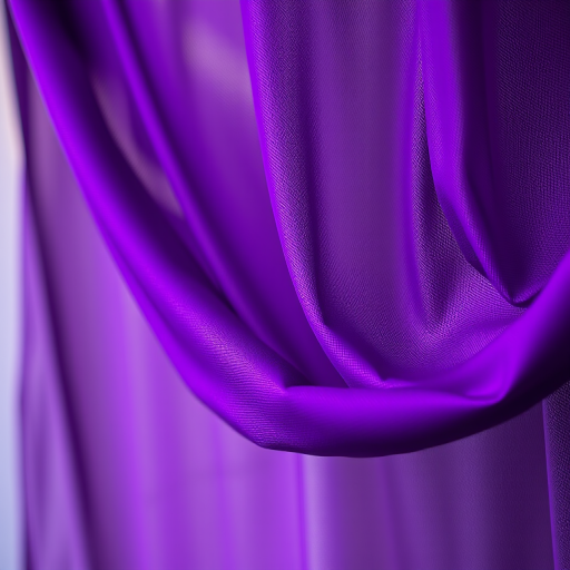 Capture a rich, textured purple fabric draping elegantly, soft natural lighting, shallow depth of field, taken with a DSLR camera at f/2.8, ISO 100, 50mm lens, with a slight vignette for emphasis on the fabric.