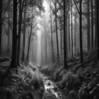 forest clipart black and white