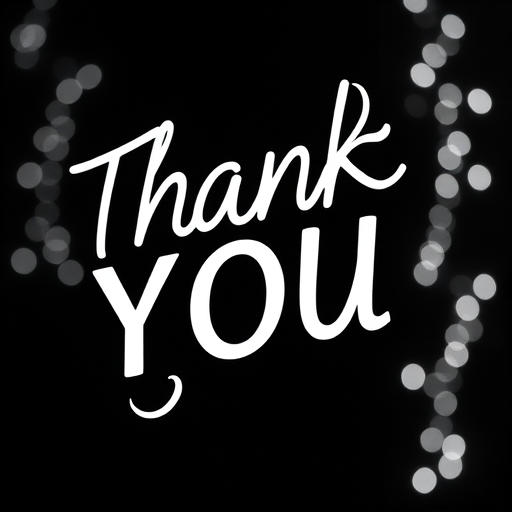 thank you in black and white