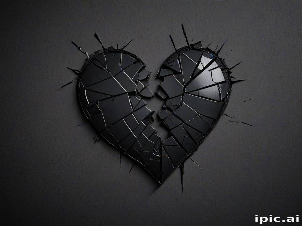 broken black heart