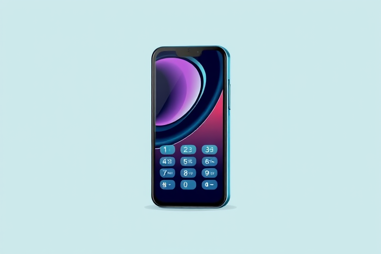 Create a high-resolution vector graphic of an abstract retro mobile phone with a sleek design, using a plain background, captured with a Canon EOS 5D Mark IV, 50mm lens, f/1.8 aperture, ISO 100, shallow depth of field, and soft natural lighting for enhanced color and detail.