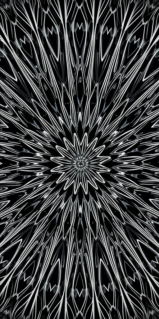 Create a detailed geometric pattern resembling a complex starburst with intricate lines and symmetry, captured with a DSLR camera at f/8 aperture, ISO 100, 50mm lens, in a macro view for enhanced clarity and sharpness.
