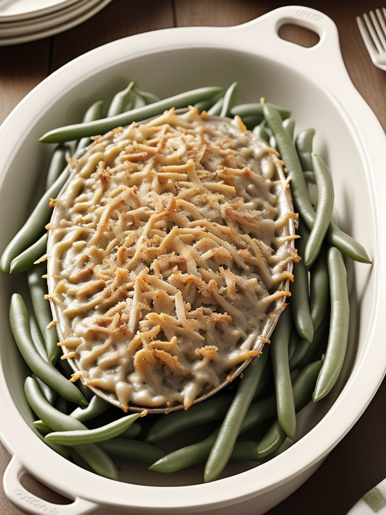 green bean casserole with worchestire sauce
