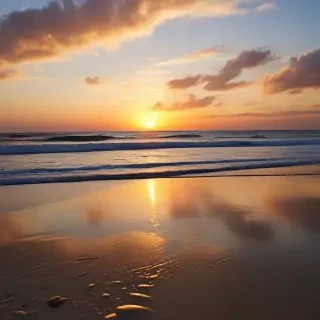sun set on beach