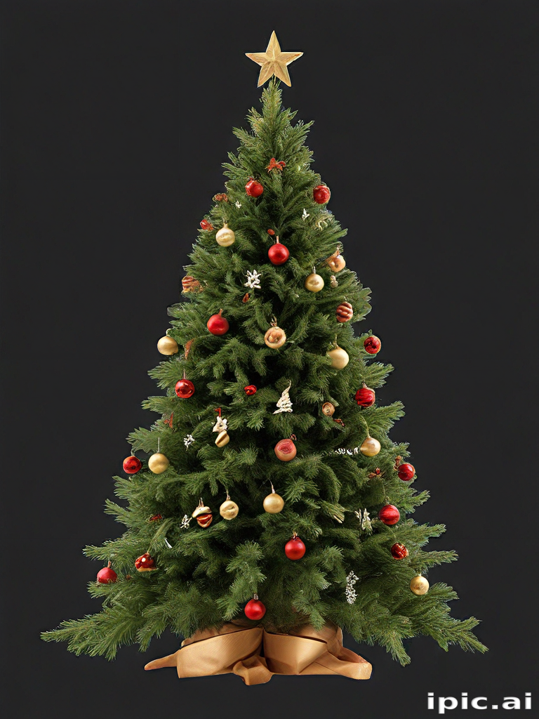 A Beautifully Decorated Christmas Tree with Ornaments and a Star Topper