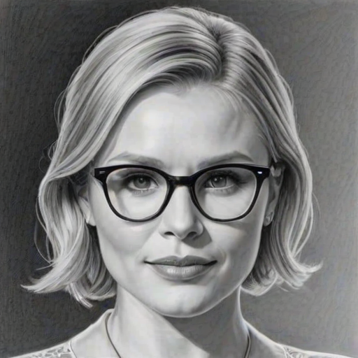 Resplendent Kristen Bell, pencil sketch, portrait of Exquisite woman 1954s in glasses, hair style beatnik, outline, clear lines, fine lines, 8k
