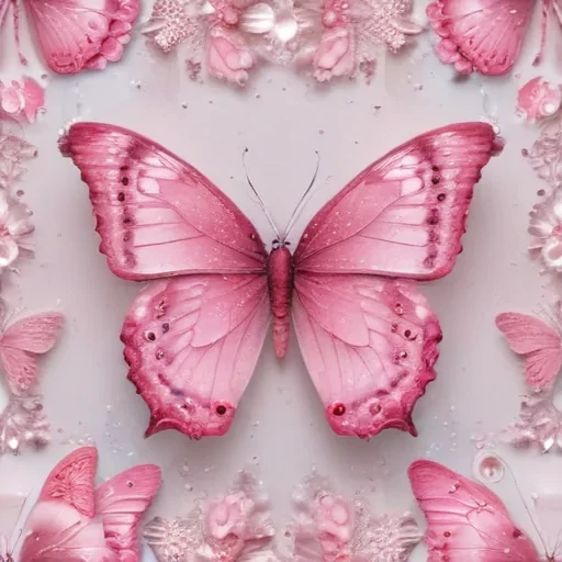 glitter pink butterfly wallpaper