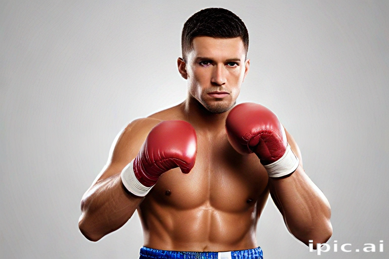 Not Red Boxer Focused Boxer in Red Gloves Ready for an Intense Match Ahead