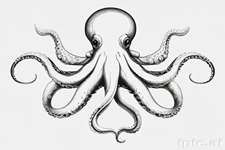 octopus clip art black and white