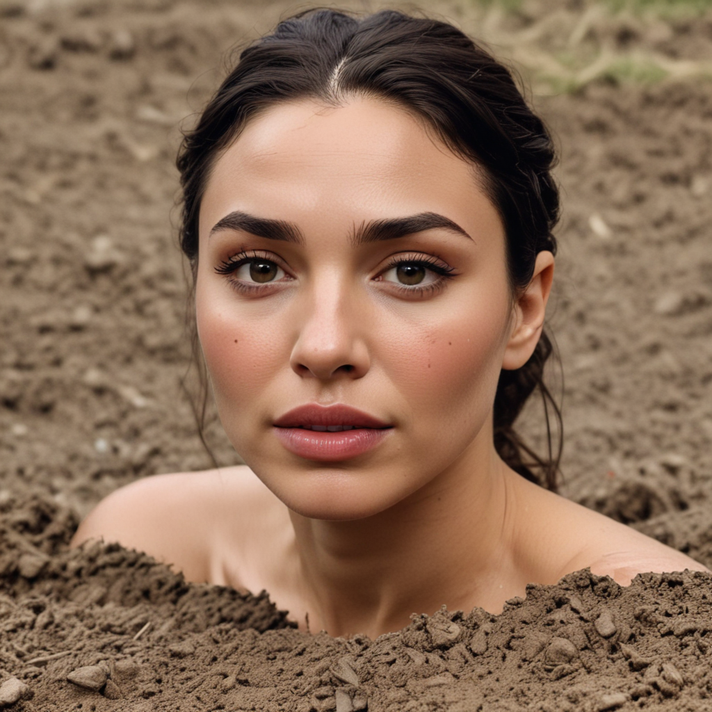 Gal gadot head burried in sad