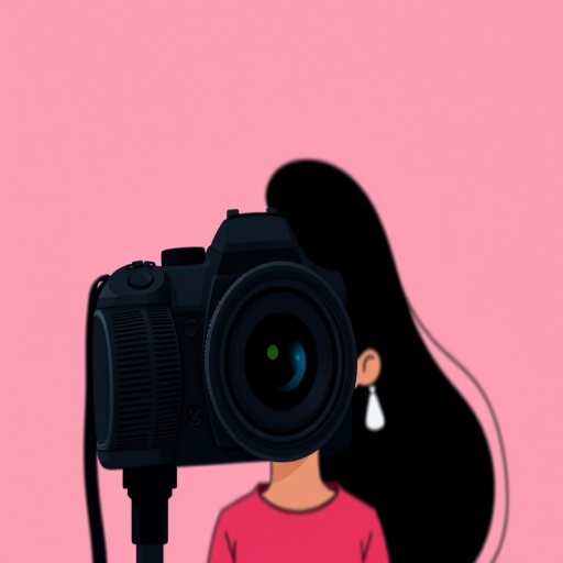Generate a cartoonish avatar with a solid silhouette against a soft pink background, using a DSLR camera with an aperture of f/4, 50mm lens, and a slight bokeh effect to enhance the focus on the avatar.