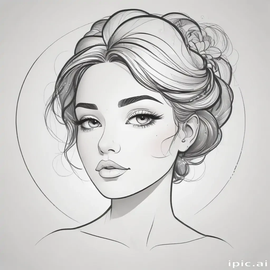 Elegant Portrait of a Woman with Intricate Braided Hair and Soft Features