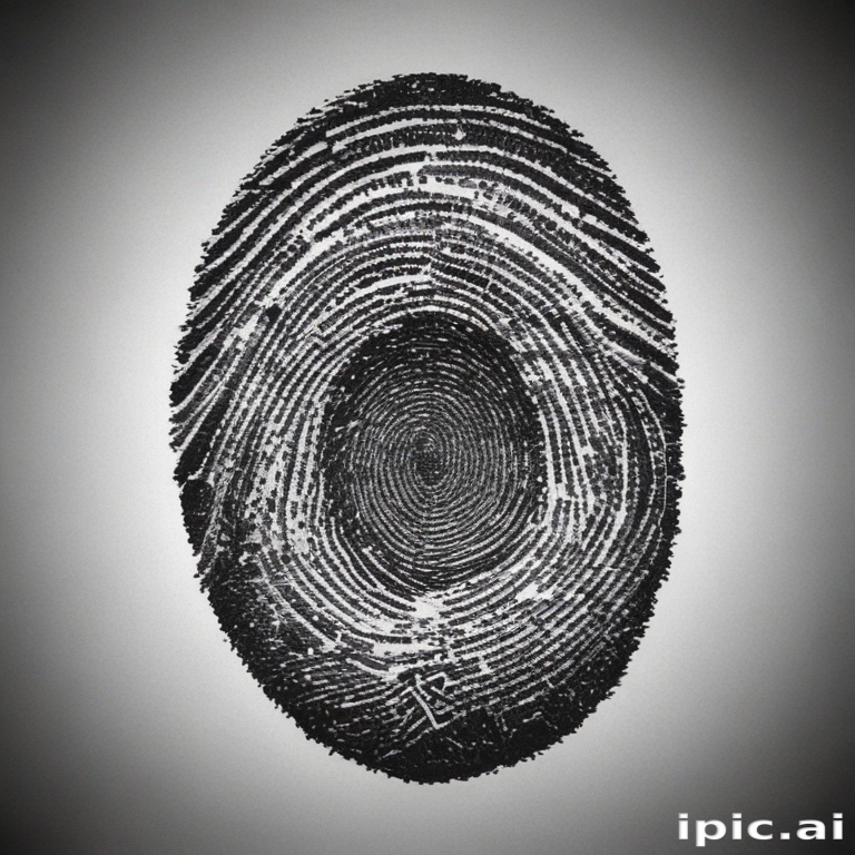Intricate Patterns of a Fingerprint Showcasing Unique Identity and Security