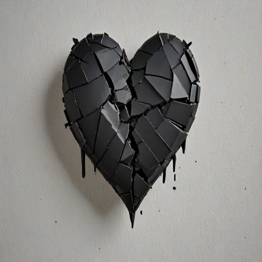 broken black heart