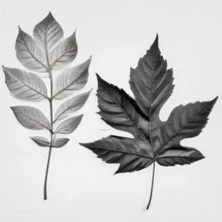 leaves clip art black and white
