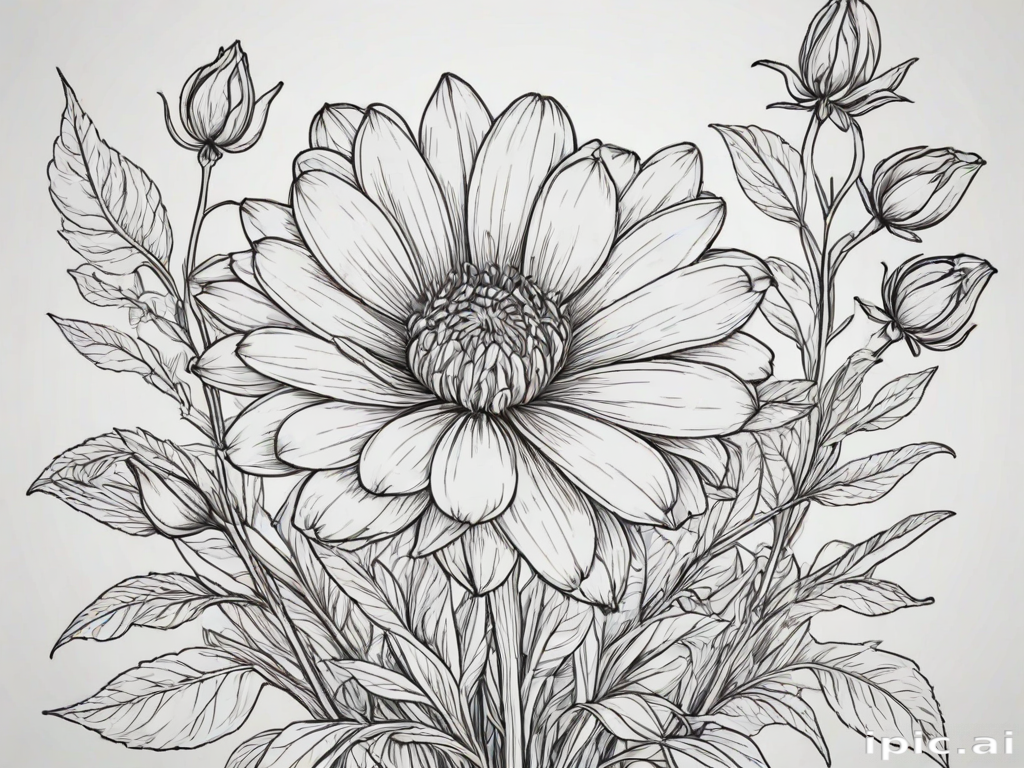 flower line art